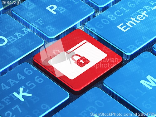 Image of Finance concept: Folder With Lock on computer keyboard background