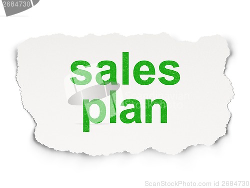 Image of Advertising concept: Sales Plan on Paper background