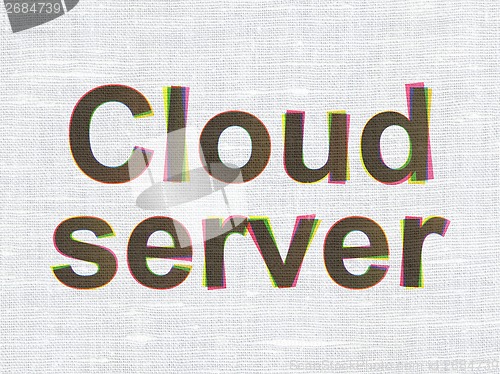Image of Cloud technology concept: Cloud Server on fabric texture background