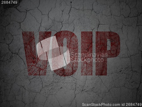 Image of Web development concept: VOIP on grunge wall background