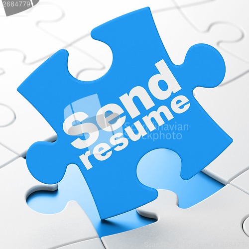 Image of Business concept: Send Resume on puzzle background