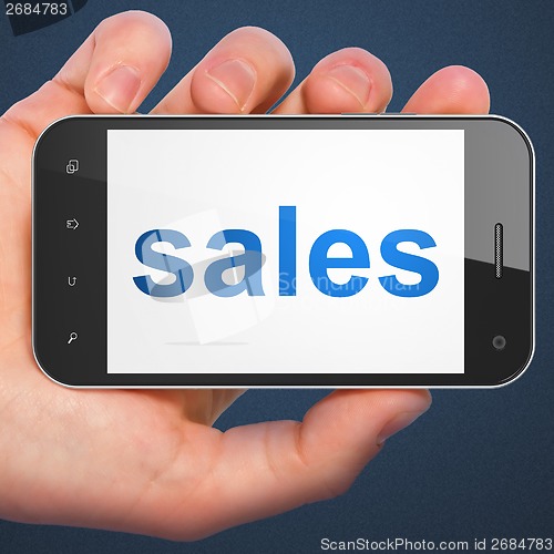 Image of Advertising concept: Sales on smartphone