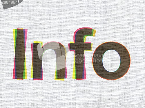 Image of Information concept: Info on fabric texture background