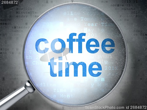 Image of Time concept: Coffee Time with optical glass
