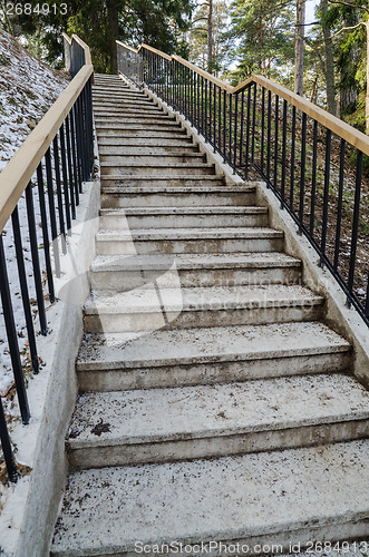 Image of Beautiful staircase in the park leading up.