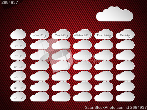 Image of Timetable background design with cloud shapes