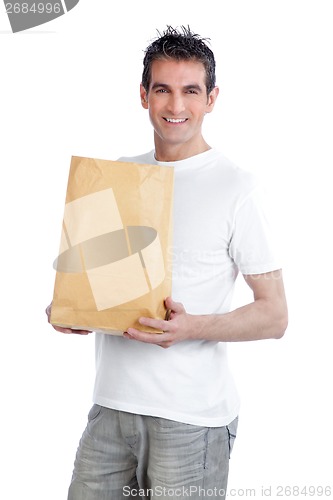 Image of Man Holding Shopping Paper Bag