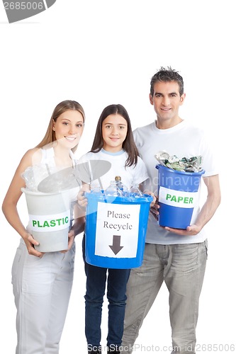 Image of Family Holding Recycle Bin