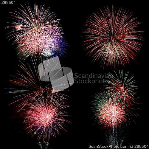 Image of Fireworks over Black