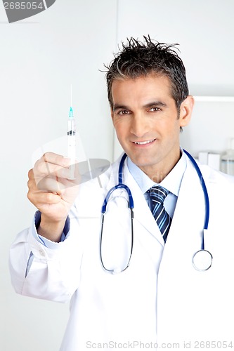 Image of Male Doctor Holding Syringe