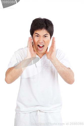 Image of Young Asian Man Yelling