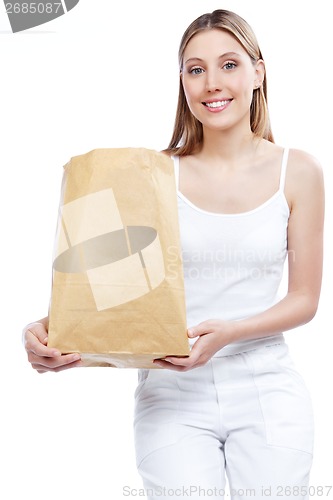 Image of Woman Holding Shopping Paper Bag
