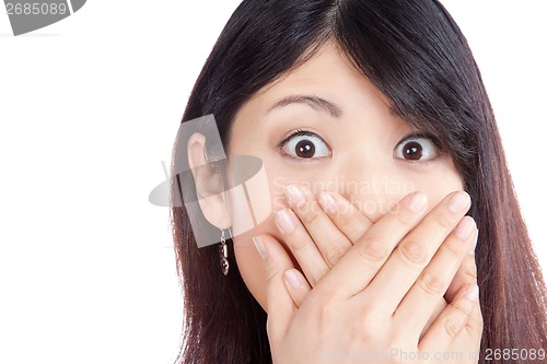 Image of Asian Woman Covering her Mouth