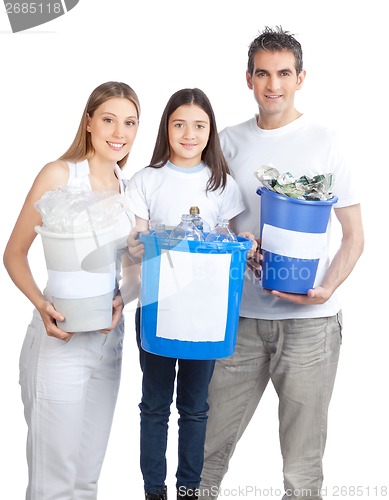 Image of Family Holding Recycle Bin