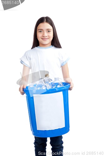 Image of Girl Holding Recycling Waste Bib