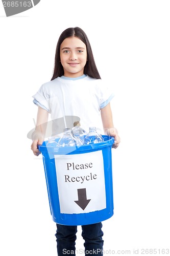 Image of Girl Holding Recycling Waste Bib