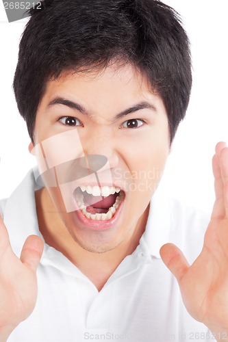 Image of Young Asian Man Yelling