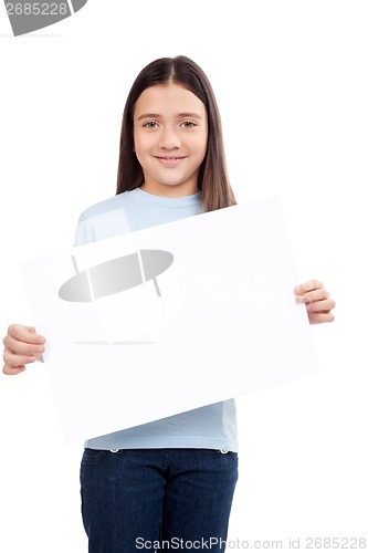Image of Girl Holding Blank Placard