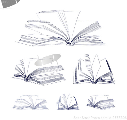 Image of Open book sketch set