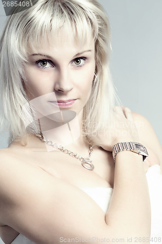 Image of studio portrait of beautiful woman