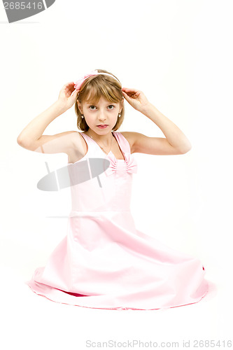 Image of Studio portrait of young beautiful girl