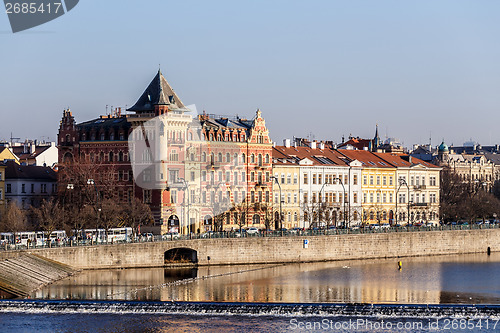 Image of View to the Prague Old Town (Smetanovo Nabrezi)