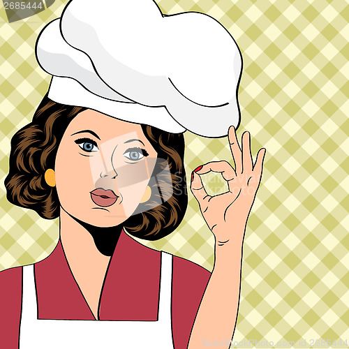 Image of pop art woman cook