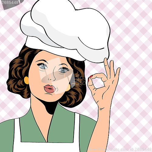 Image of pop art woman cook