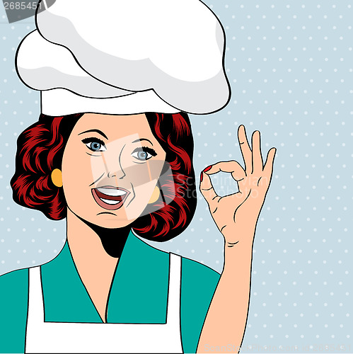 Image of pop art woman cook