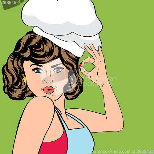Image of pop art woman cook