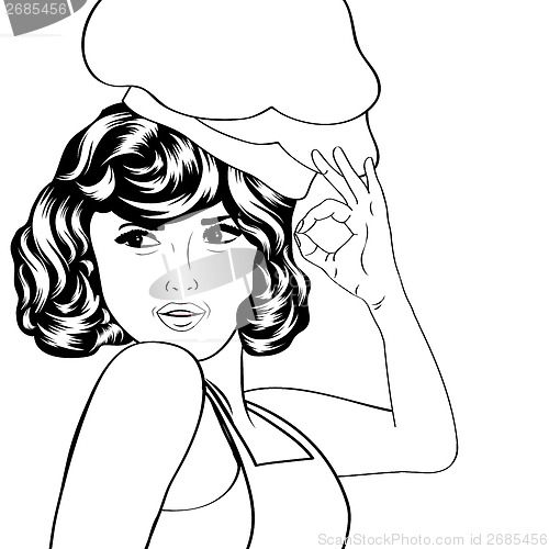 Image of pop art woman cook