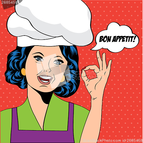 Image of pop art woman cook