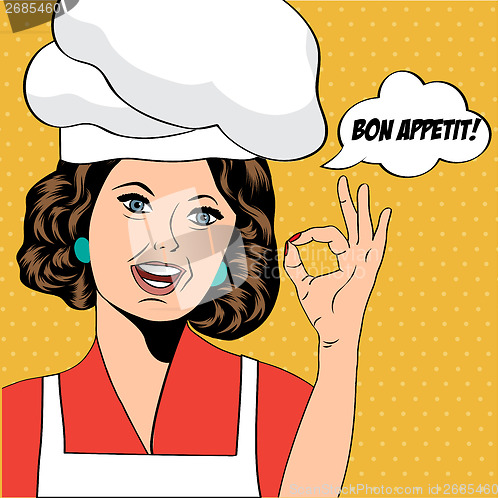 Image of pop art woman cook