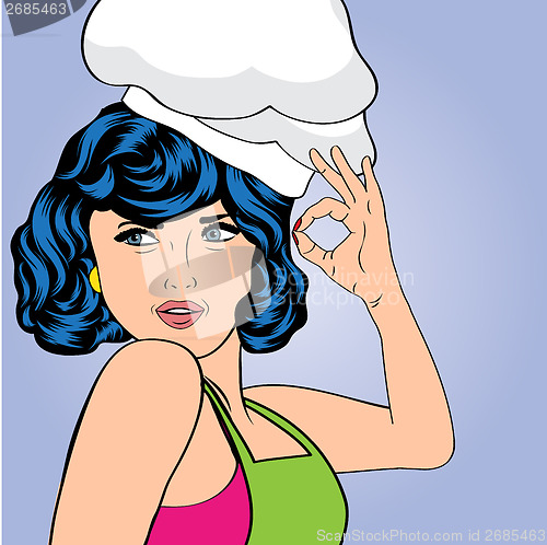 Image of pop art woman cook