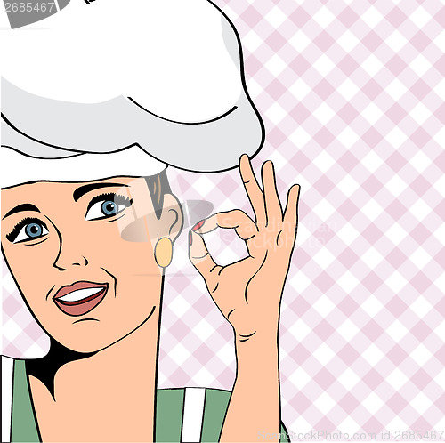 Image of pop art woman cook