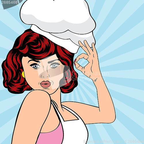 Image of pop art woman cook