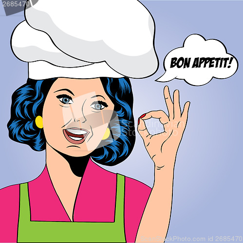 Image of pop art woman cook