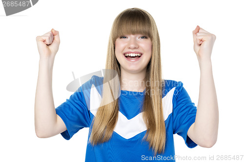 Image of Football girl fist