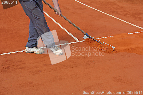 Image of Repairing tennis court