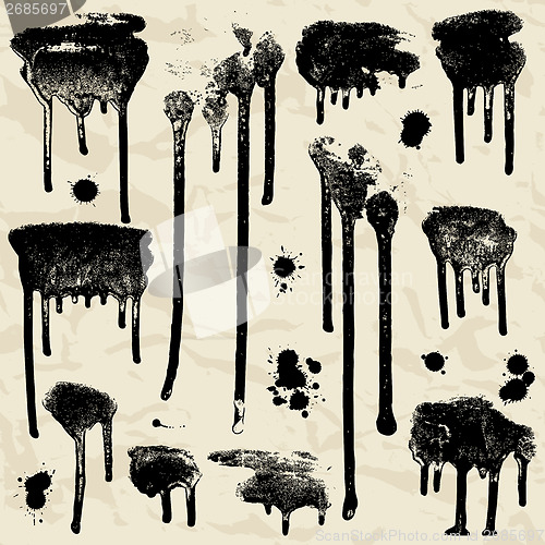 Image of Ink splatters. Grunge design elements collection.