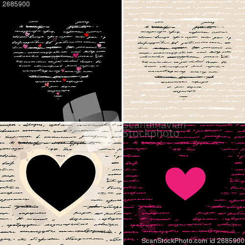 Image of Heart illustration set. Love. Vector background.