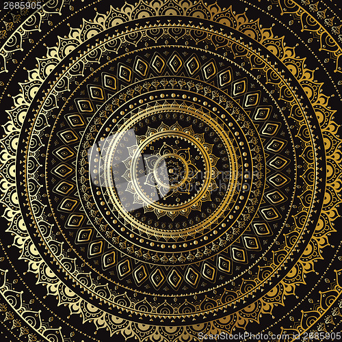 Image of Gold Mandala. Indian decorative pattern.