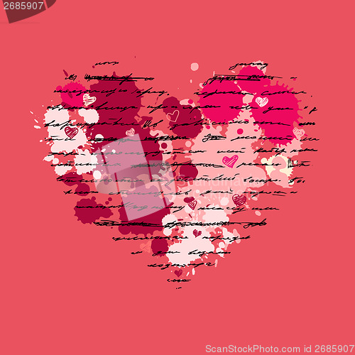 Image of Heart illustration. Love. Vector background.