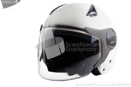 Image of White modern scooter helmet