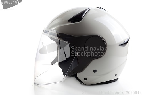 Image of White modern quad ATV helmet