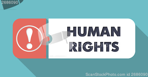 Image of Human Rights on Blue in Flat Design.