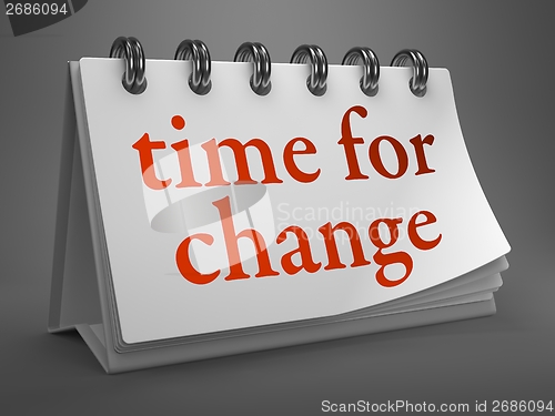 Image of Time for Change - Red Word on Desktop Calendar.