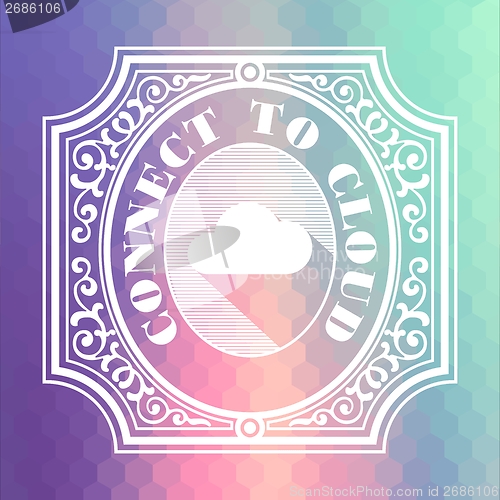 Image of Connect to Cloud. Pastels Vintage Design Concept.
