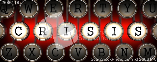 Image of Crisis on Old Typewriter's Keys.