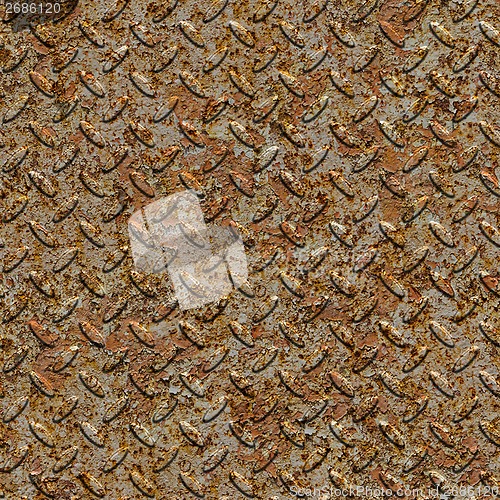 Image of Rusty Metal Diamond Plate. Seamless Texture.